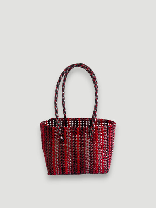 No. 290S - Hand-braided basket bag - small - multicoloured