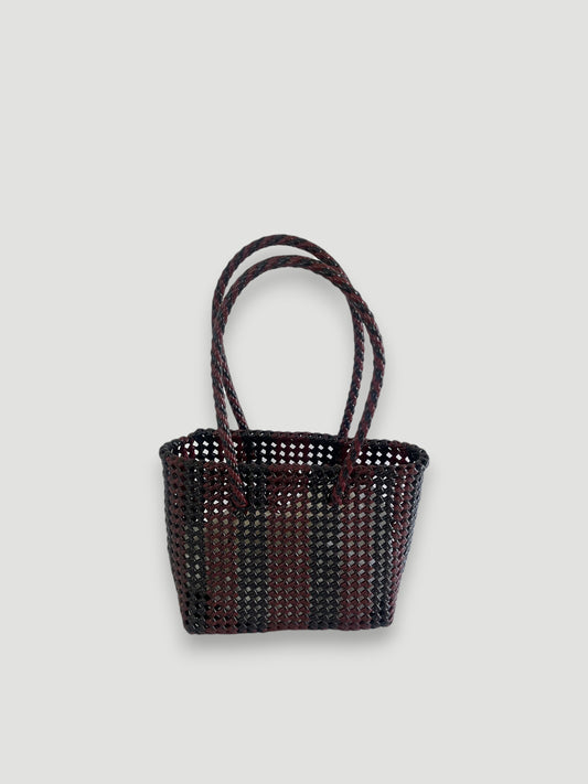 N°293S - SAC PANIER TRESSÉ MAIN - PETIT - multicolors