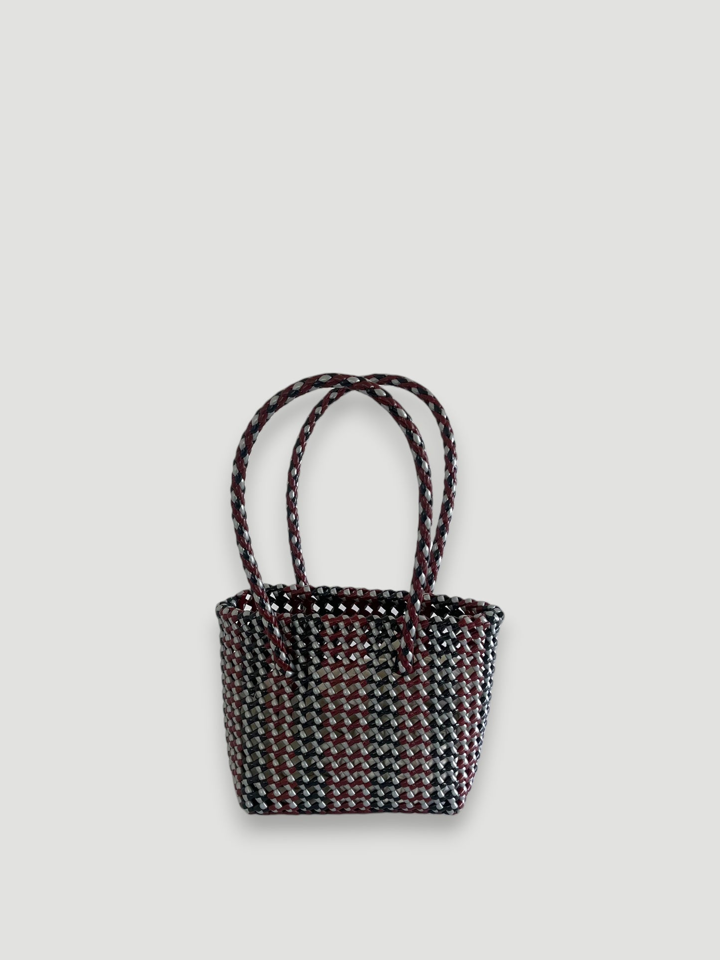 N°298XS - SAC PANIER TRESSÉ MAIN - MINI - multicolors