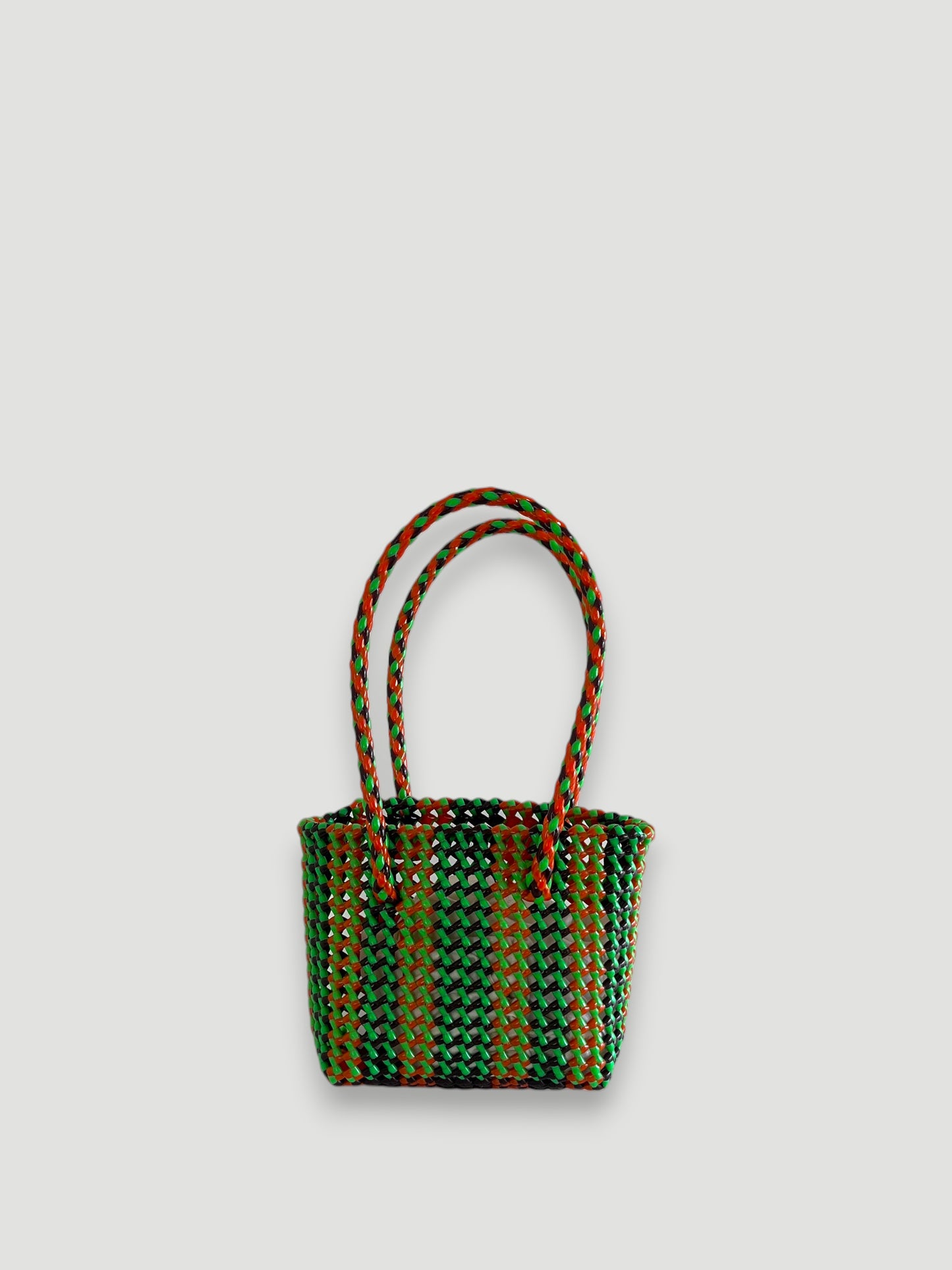 N°299XS - SAC PANIER TRESSÉ MAIN - MINI - multicolors