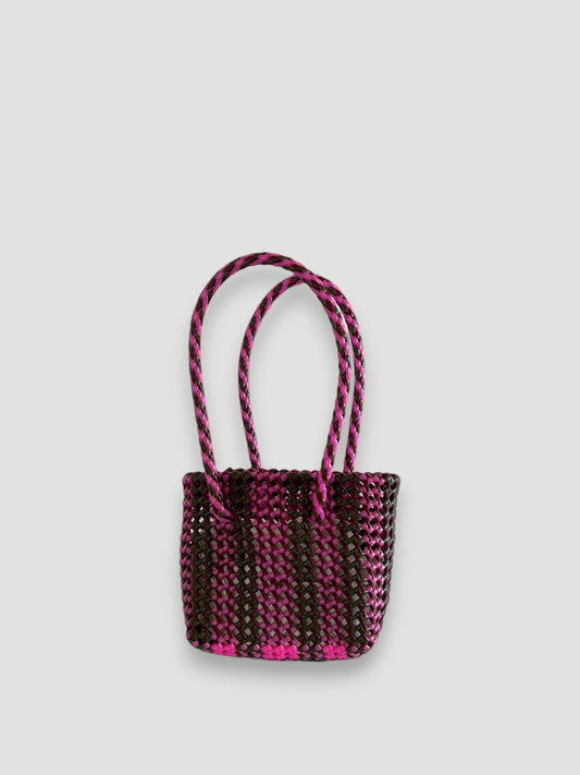 No. 301XS - Hand-braided basket bag - mini - multicolours