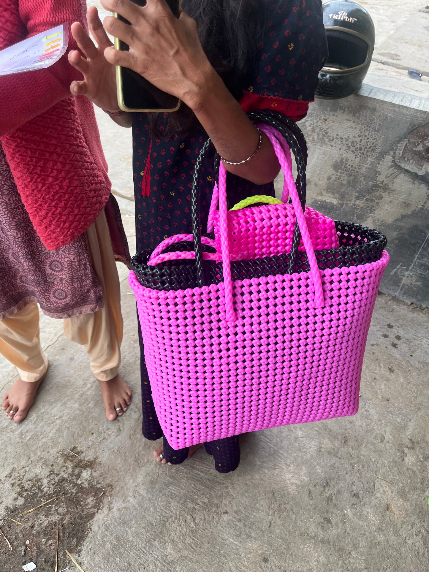 N°39L - SAC IMPARFAIT - GRAND - rose clair