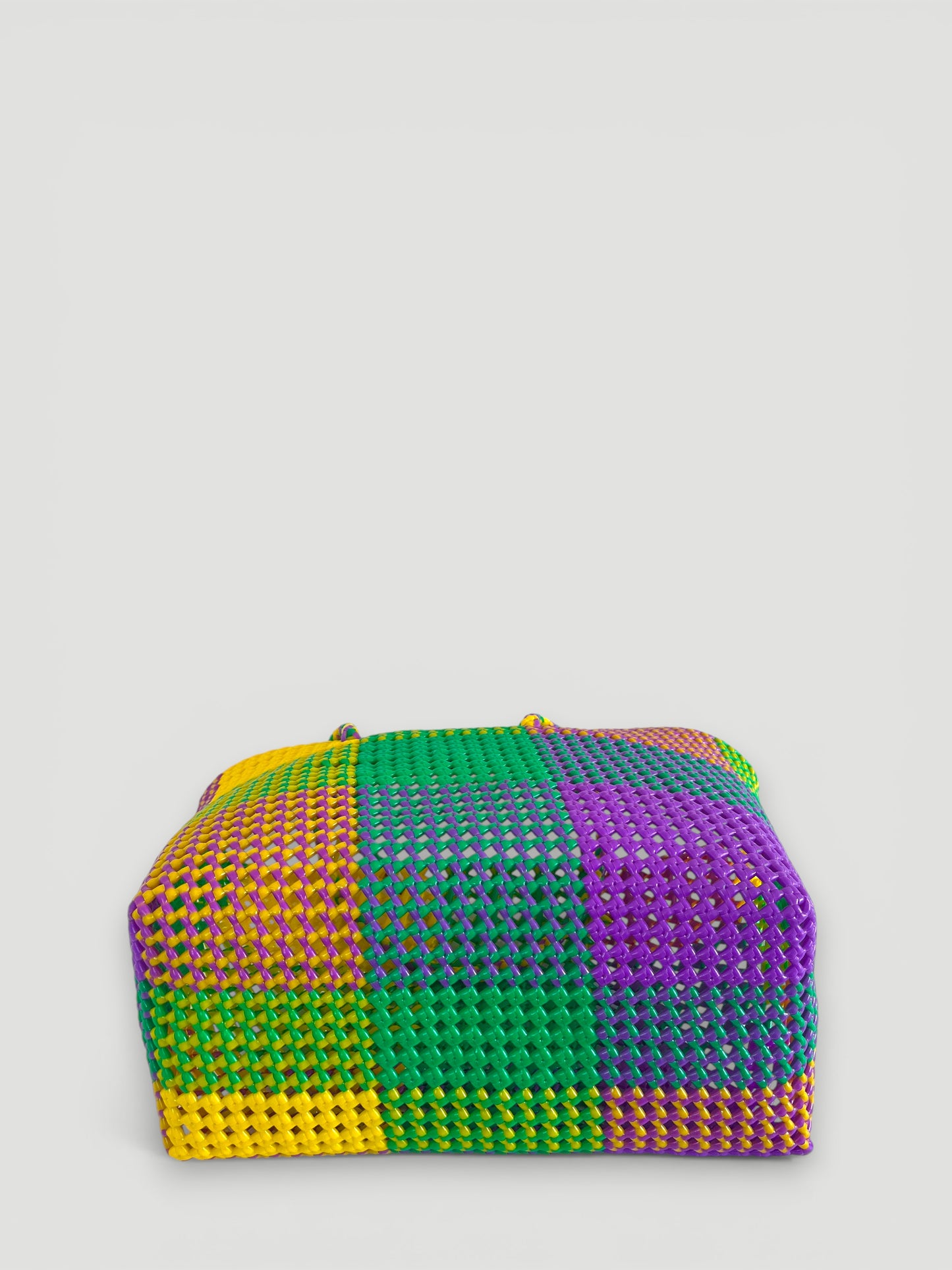 N°308L - SAC PANIER TRESSÉ MAIN - GRAND - multicolors