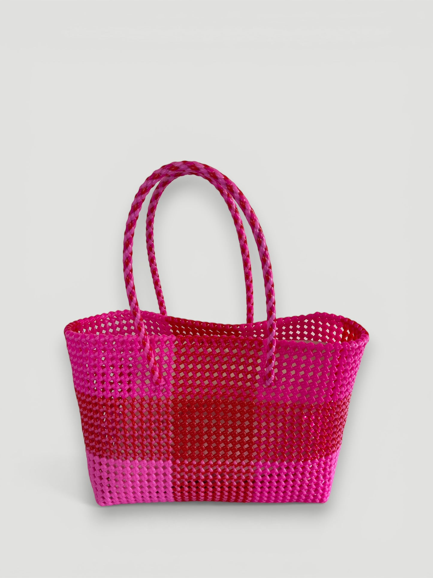 N°318L - SAC PANIER TRESSÉ MAIN - GRAND - multicolors