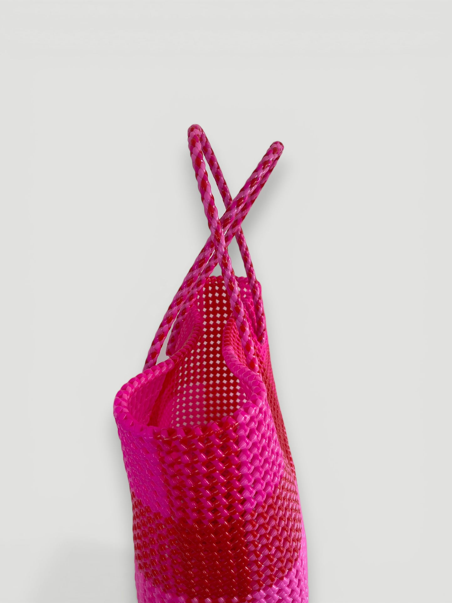 N°318L - SAC PANIER TRESSÉ MAIN - GRAND - multicolors