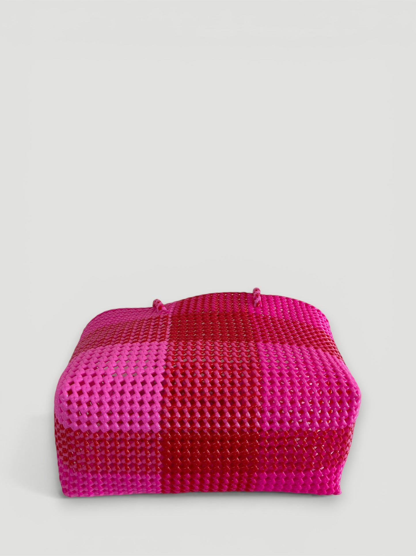N°318L - SAC PANIER TRESSÉ MAIN - GRAND - multicolors