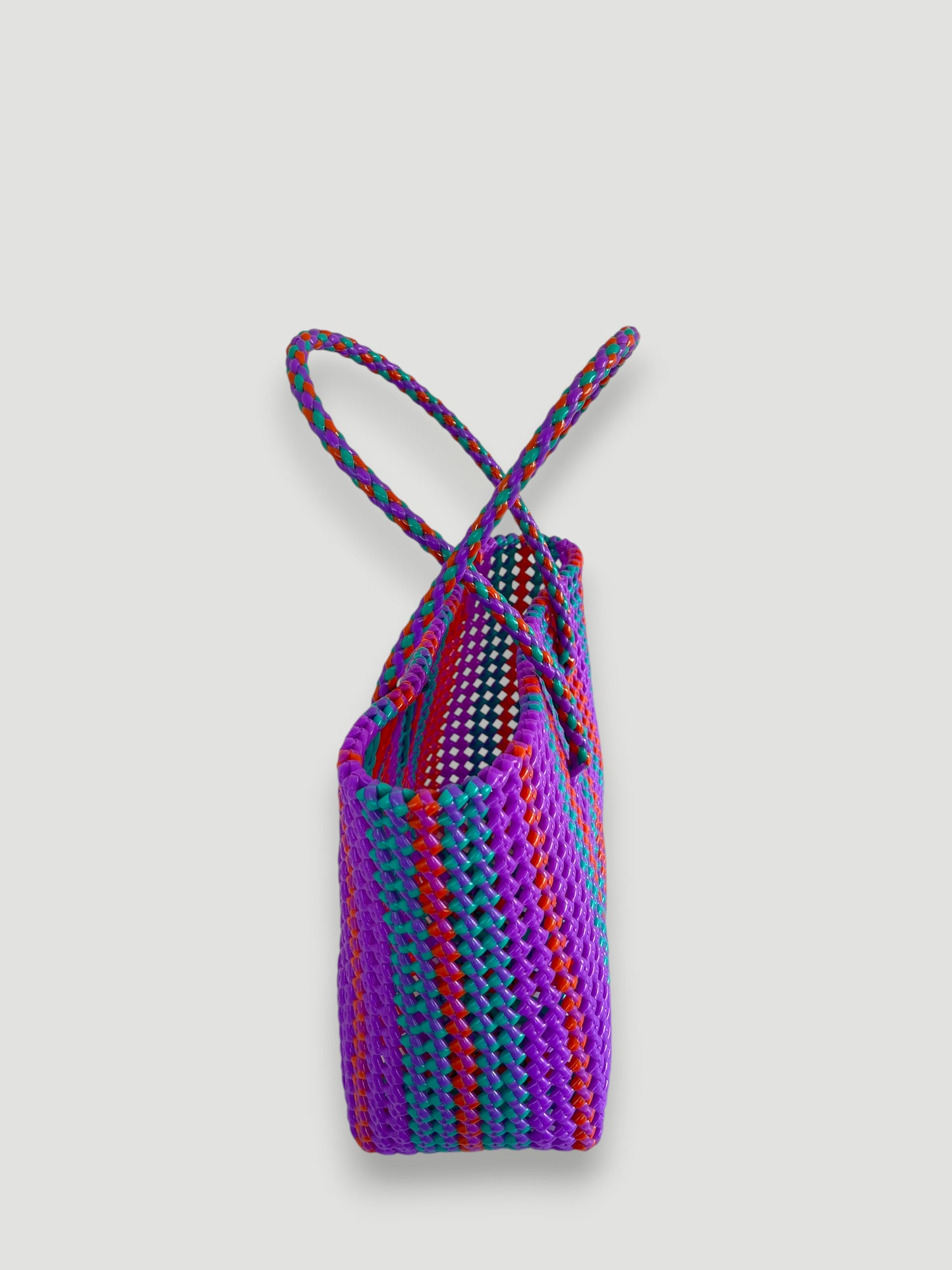 N°322M - SAC PANIER TRESSÉ MAIN - MOYEN - multicolors