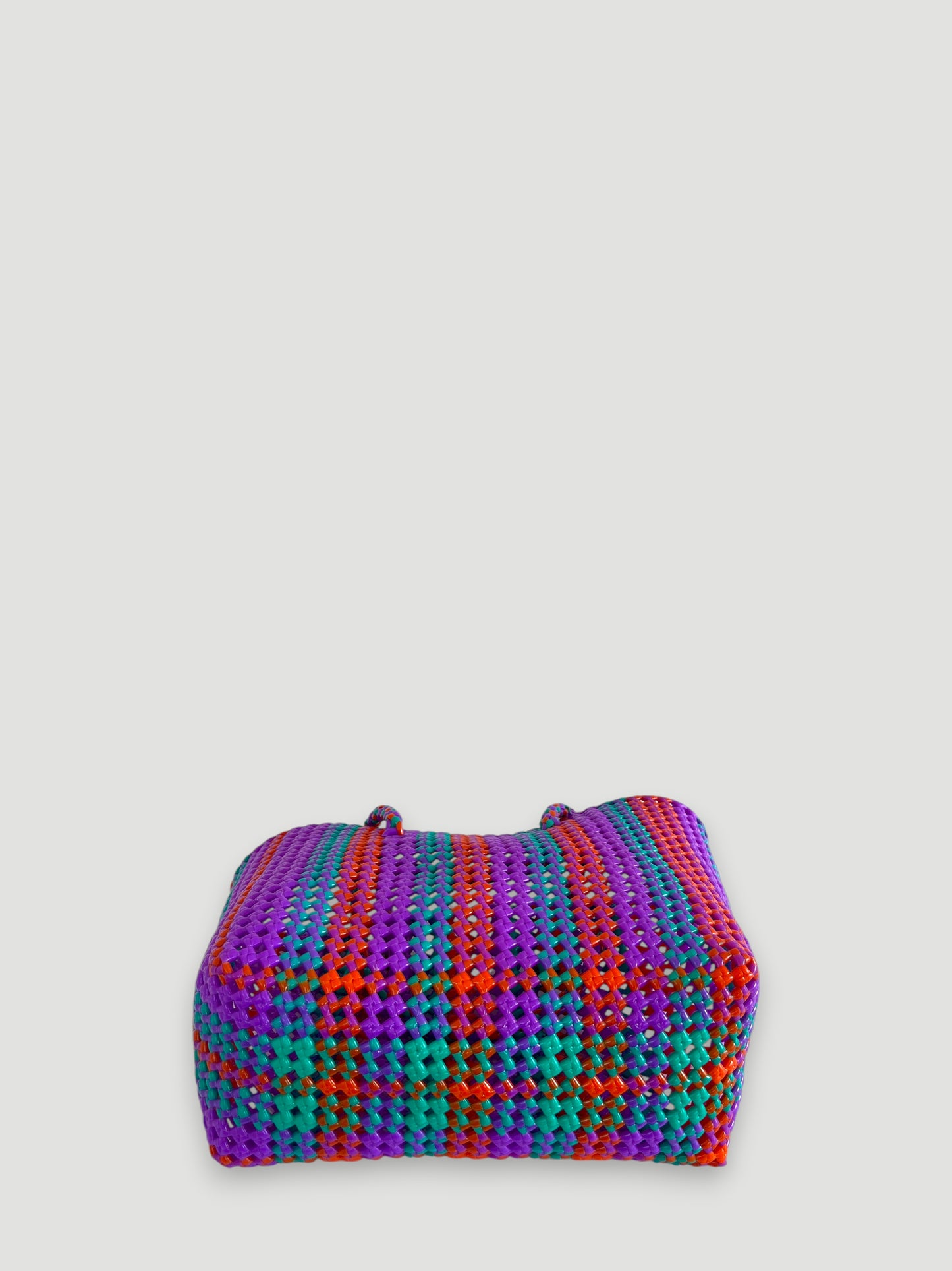 N°322M - SAC PANIER TRESSÉ MAIN - MOYEN - multicolors