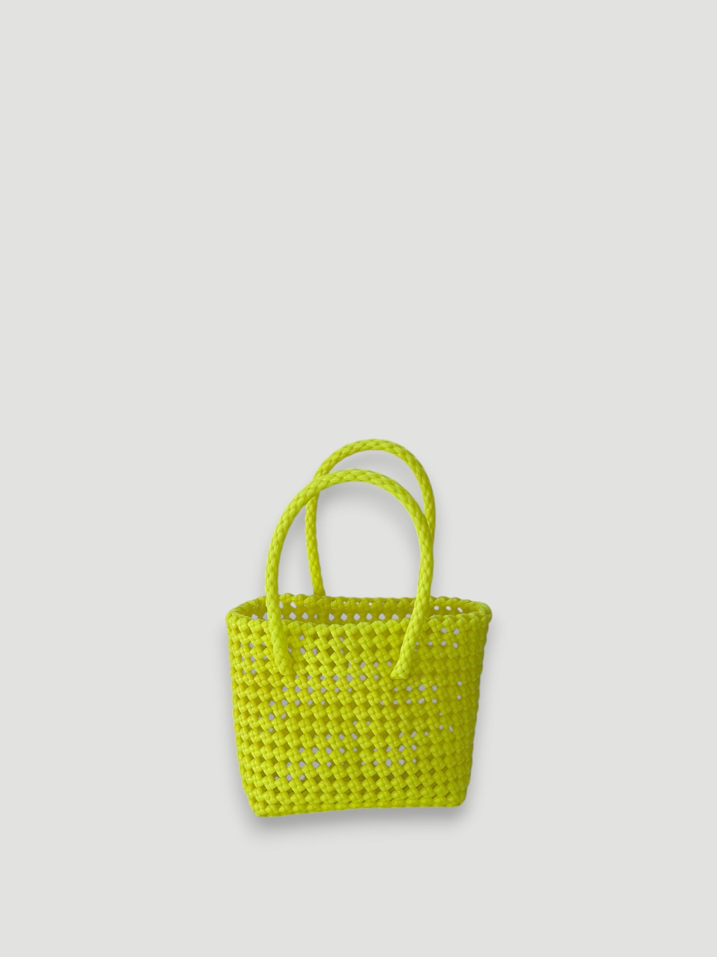 No. 40XS - Hand-woven basket bag - mini - fluorescent yellow