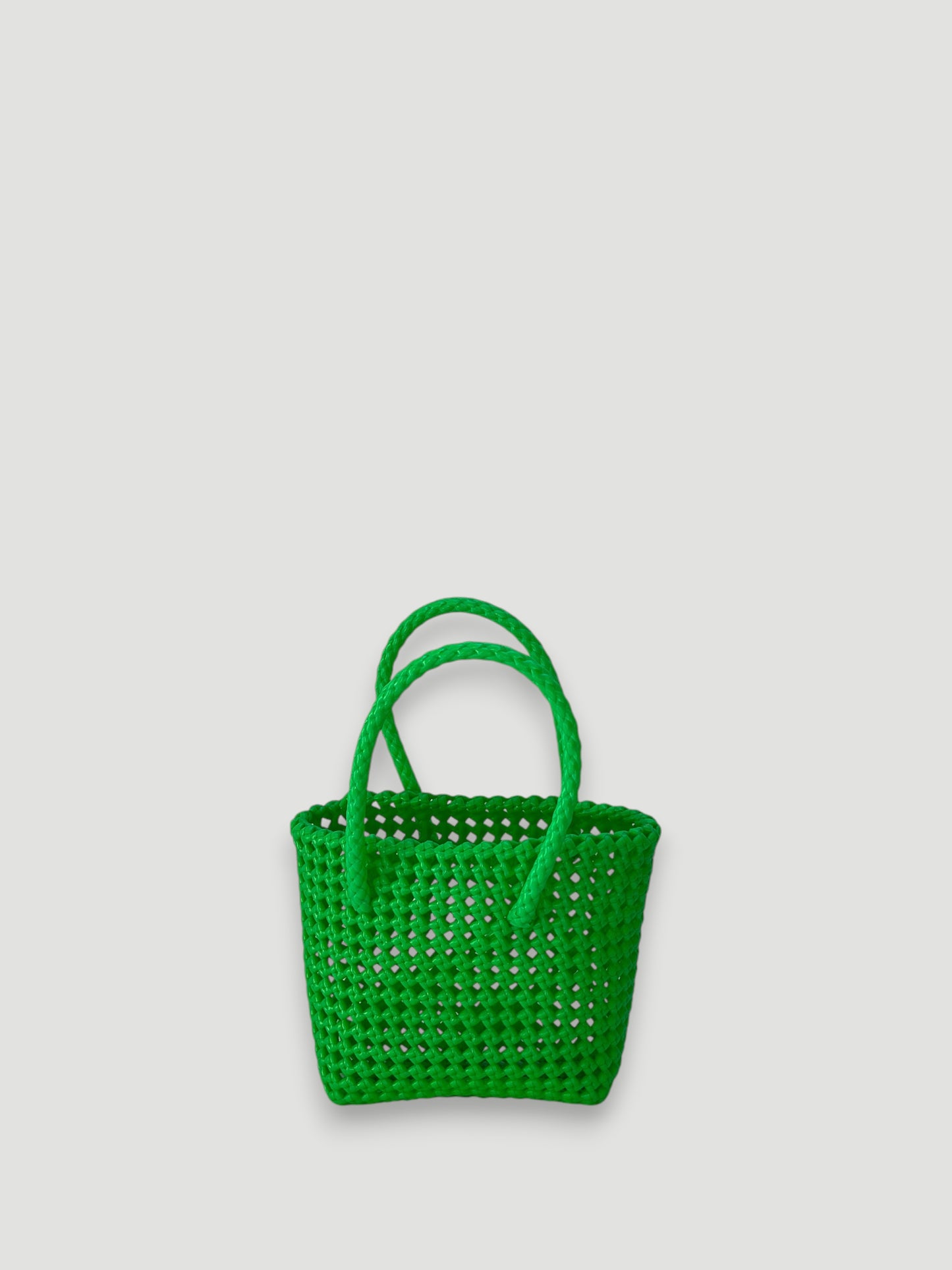 No. 41XS - Hand-braided basket bag - mini - neon green