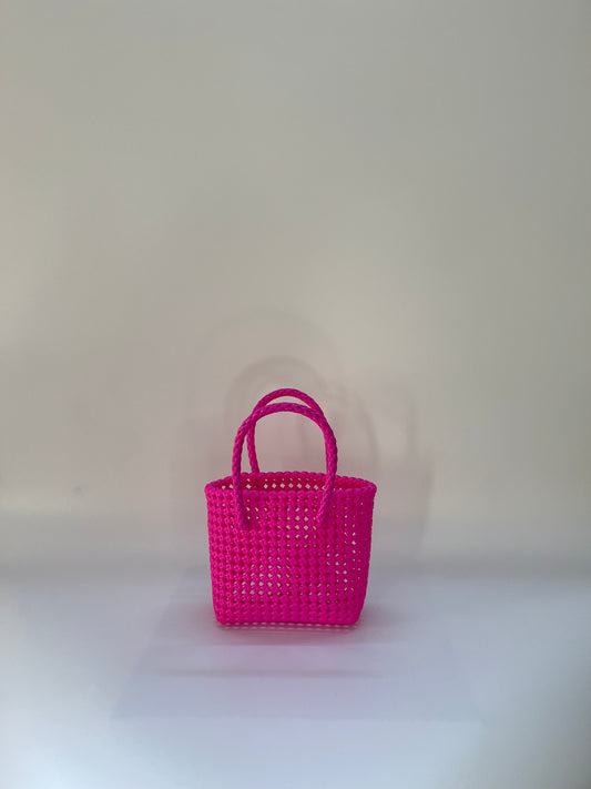 N°38XS - SAC PANIER IMPARFAIT - MINI - rose fluo