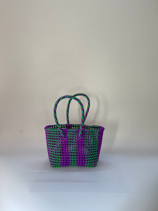 N°1S bis - SAC COLORÉ - PETIT - violet & vert