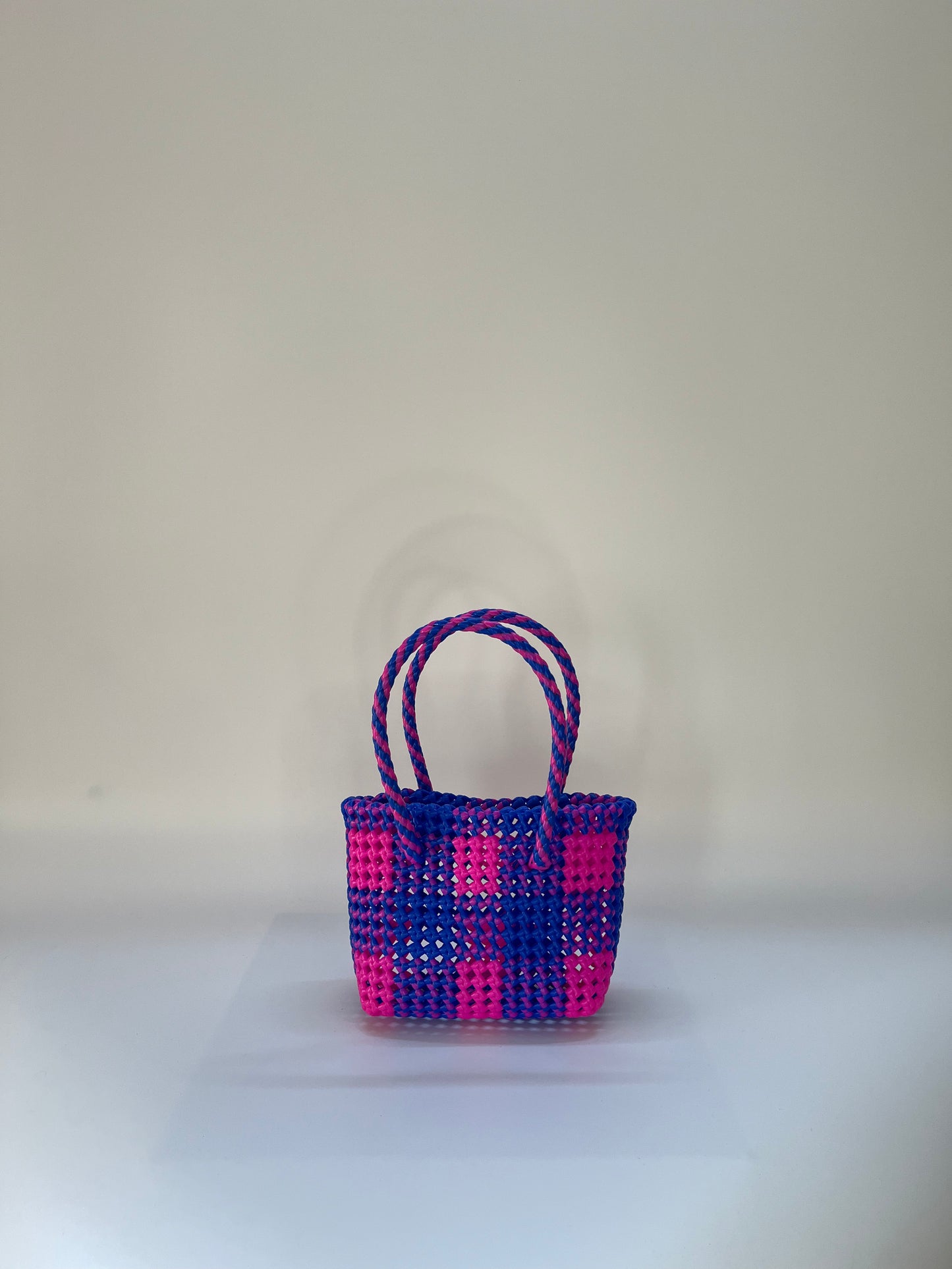 N°15XS - SAC COLORÉ - MINI - rose fluo & bleu foncé