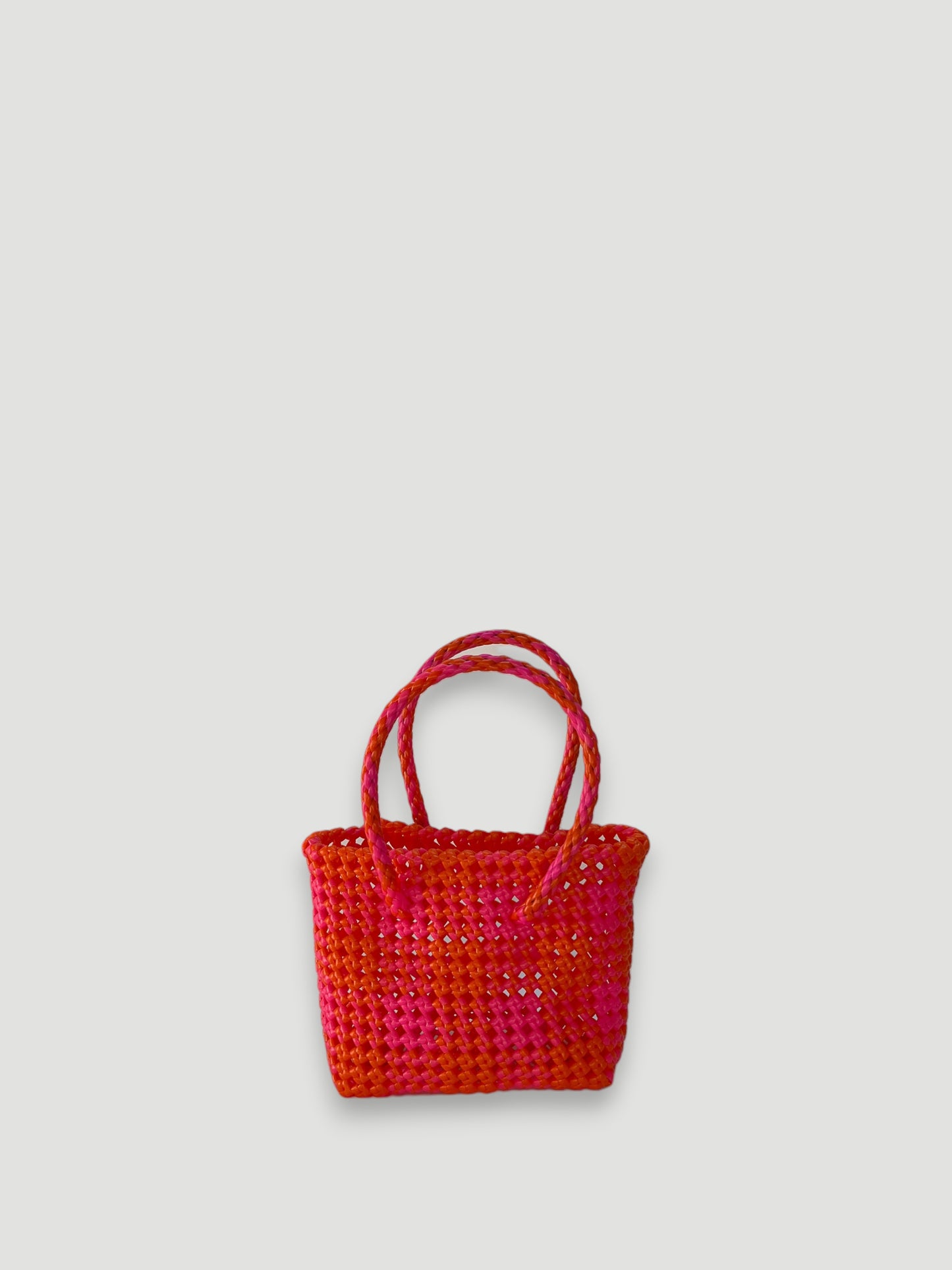 N°113XS - SAC PANIER IMPARFAIT - MINI - rose fluo & orange