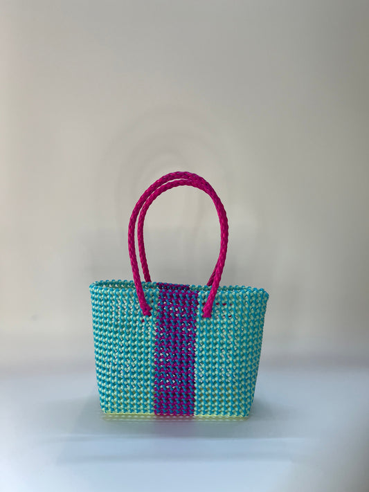 N°170M bis - SAC CABAS TRESSÉ MAIN - MOYEN - multicolors