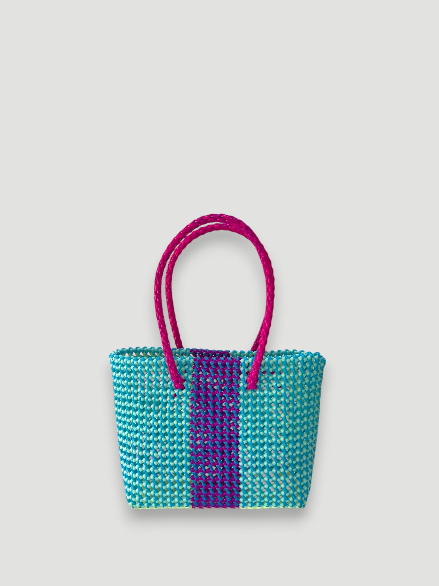 N°170M bis - SAC PANIER TRESSÉ MAIN - MOYEN - multicolors