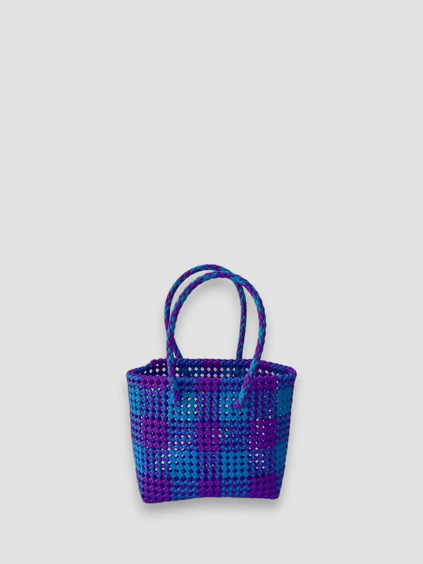 No. 4S - IMPERFECT BASKET BAG - SMALL - light blue &amp; purple