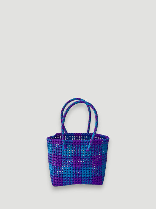 No. 4S - IMPERFECT BASKET BAG - SMALL - light blue &amp; purple