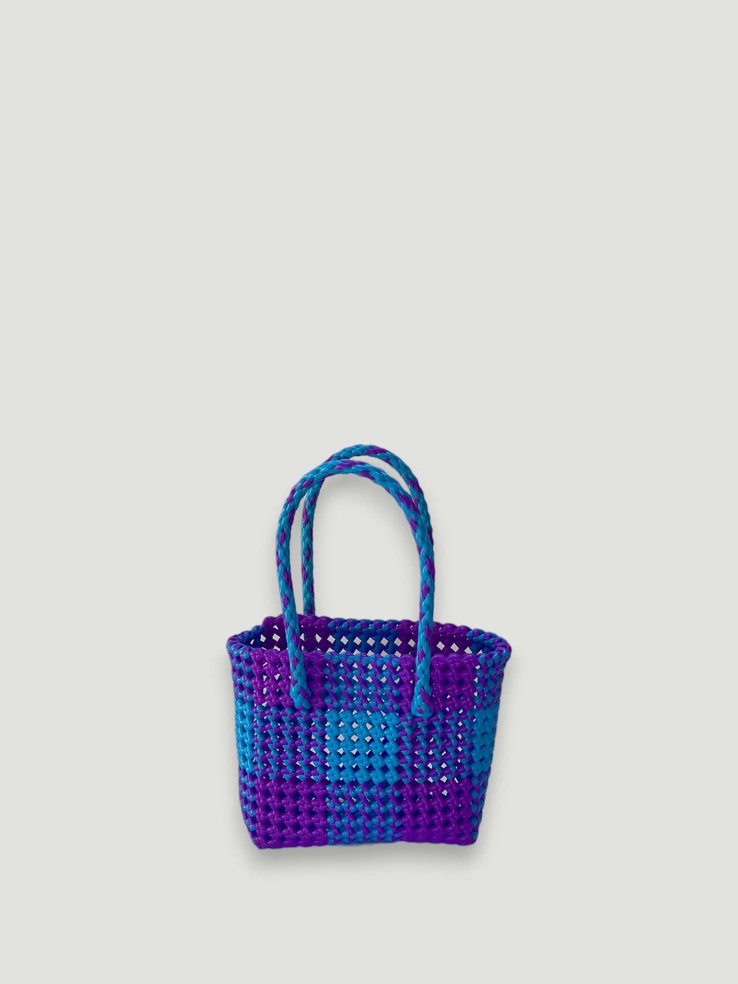 No. 4XS - IMPERFECT BASKET BAG - MINI - purple &amp; light blue