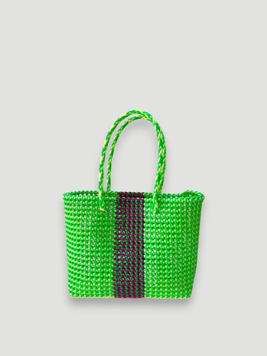 N°171M - SAC PANIER TRESSÉ MAIN - MOYEN - multicolors