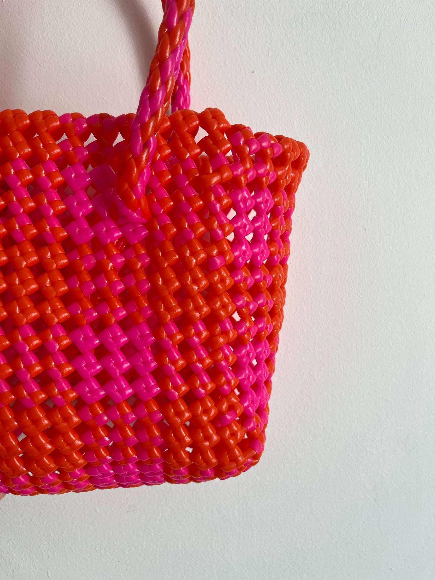 N°113XS - SAC IMPARFAIT - MINI - rose fluo & orange