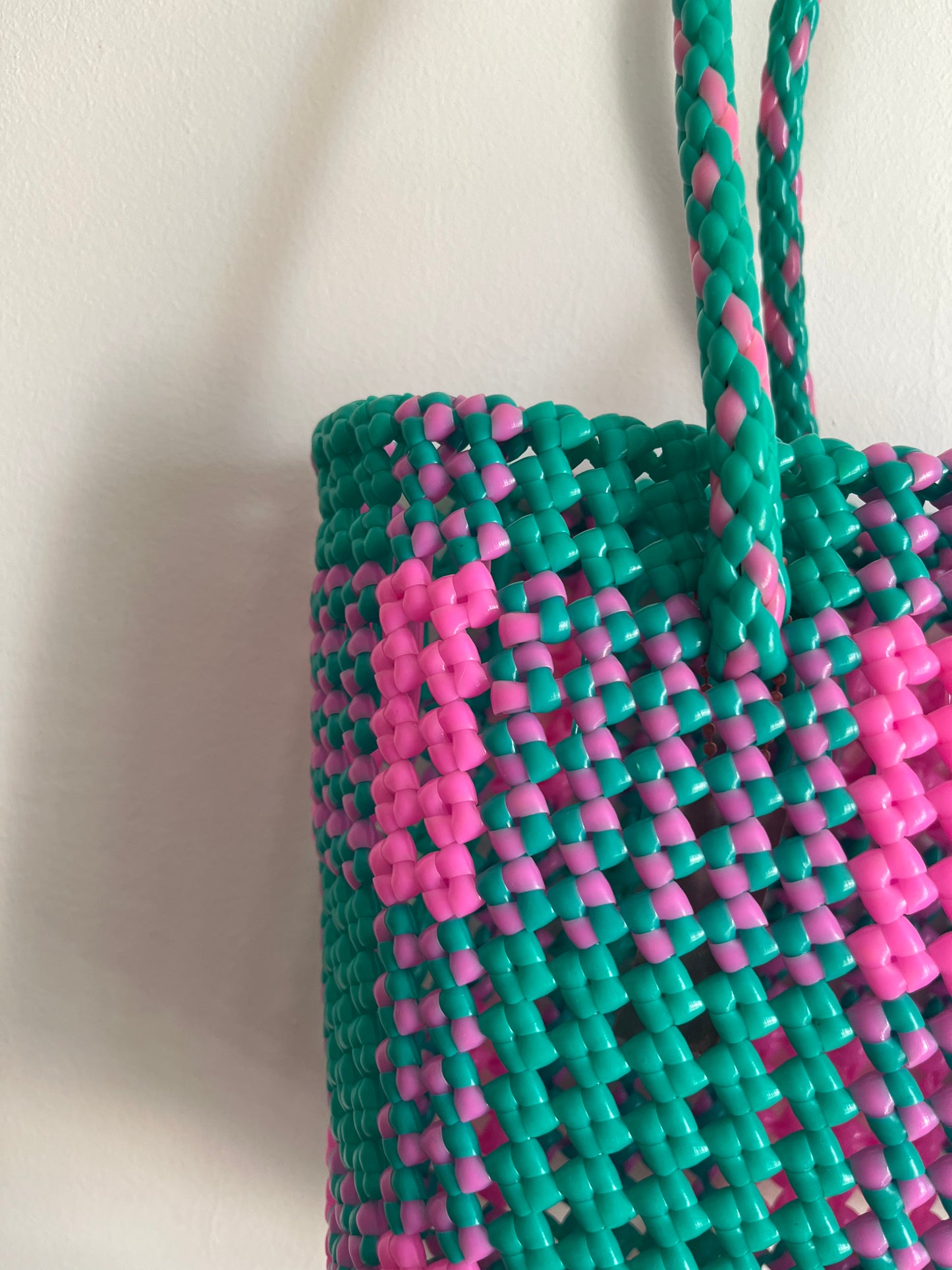 N°17S bis - SAC IMPARFAIT - PETIT - rose clair & turquoise