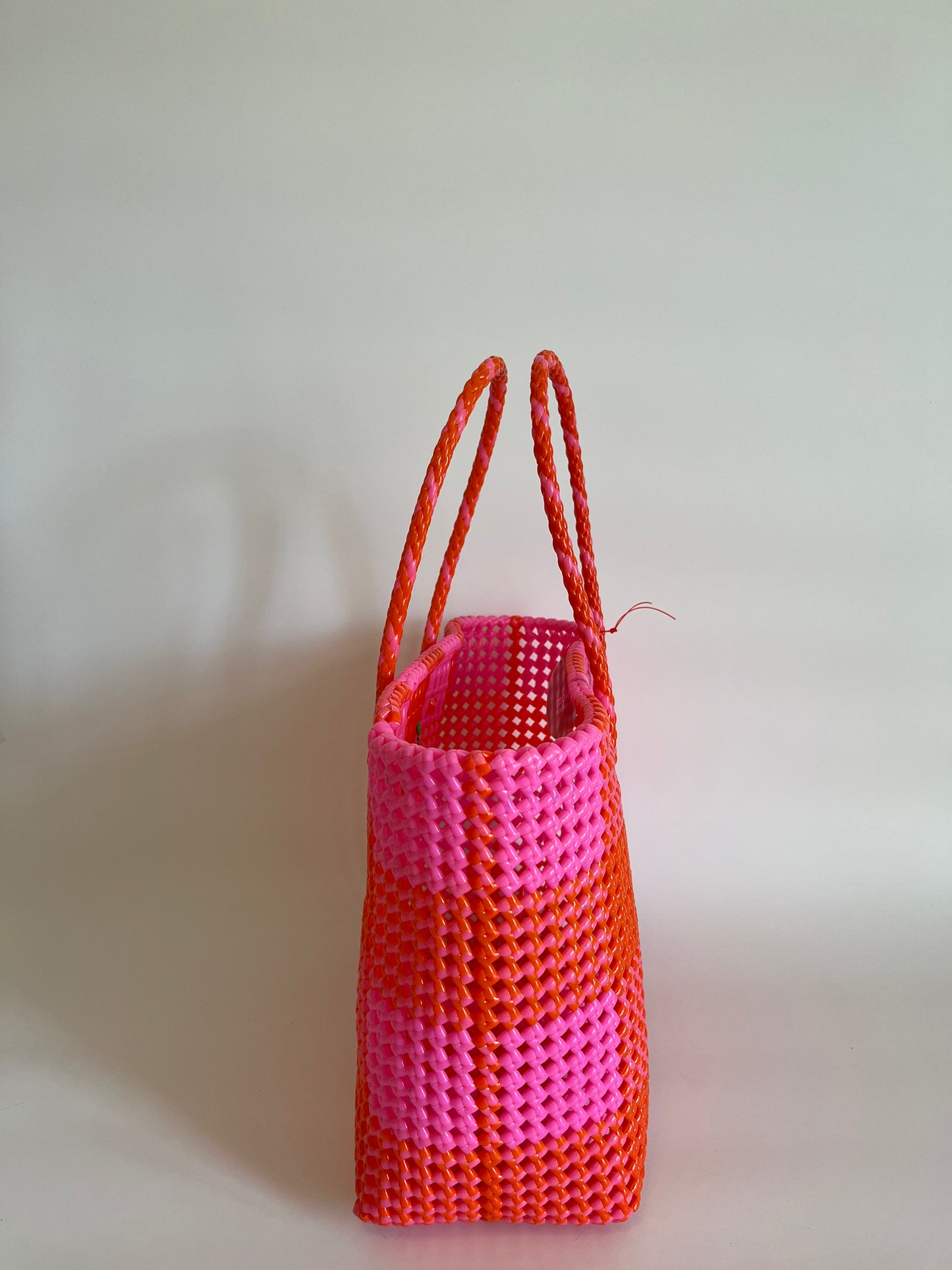 N°337L - SAC COLORÉ - GRAND - Rose clair & orange