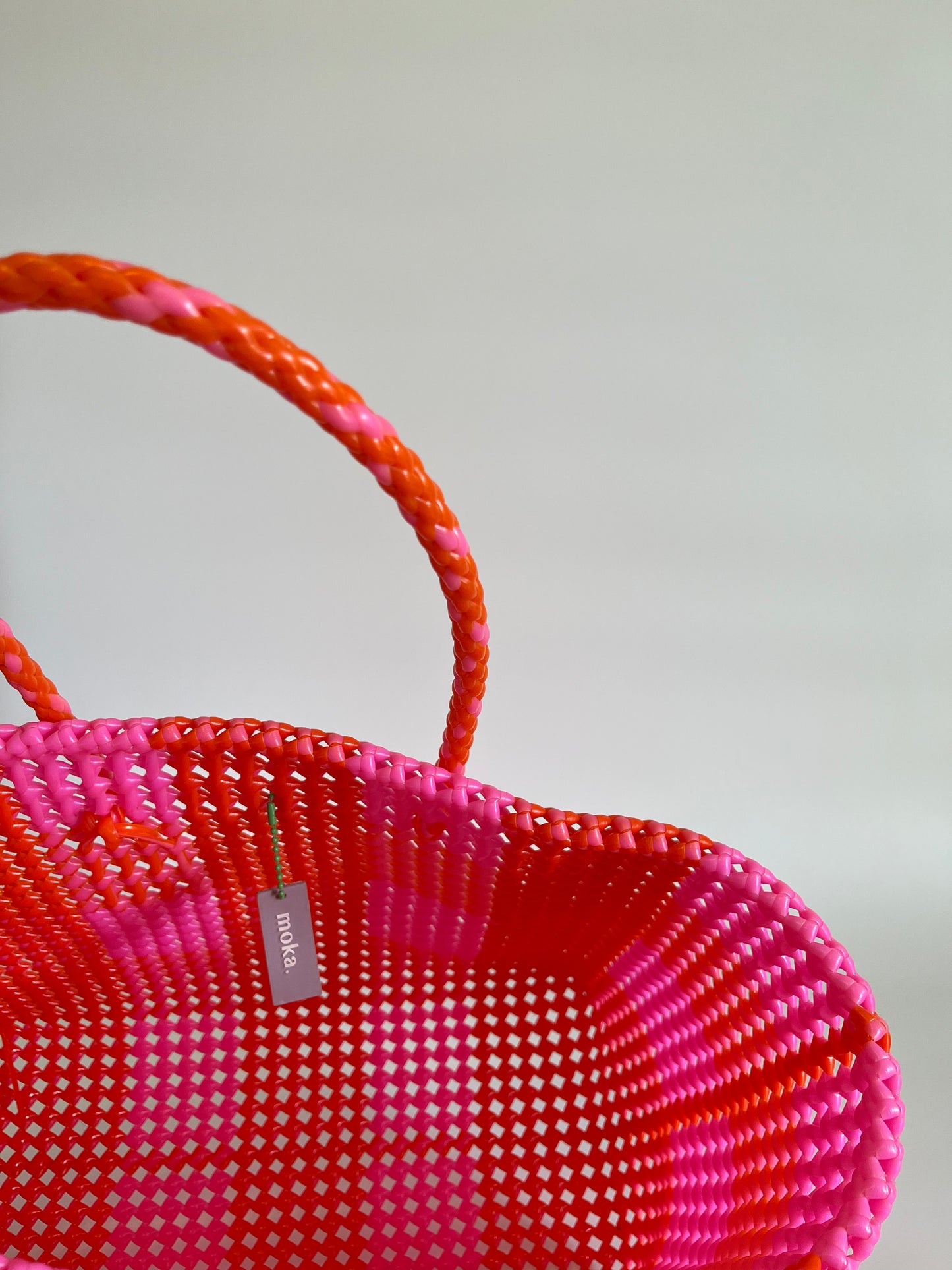 N°337L - SAC COLORÉ - GRAND - Rose clair & orange