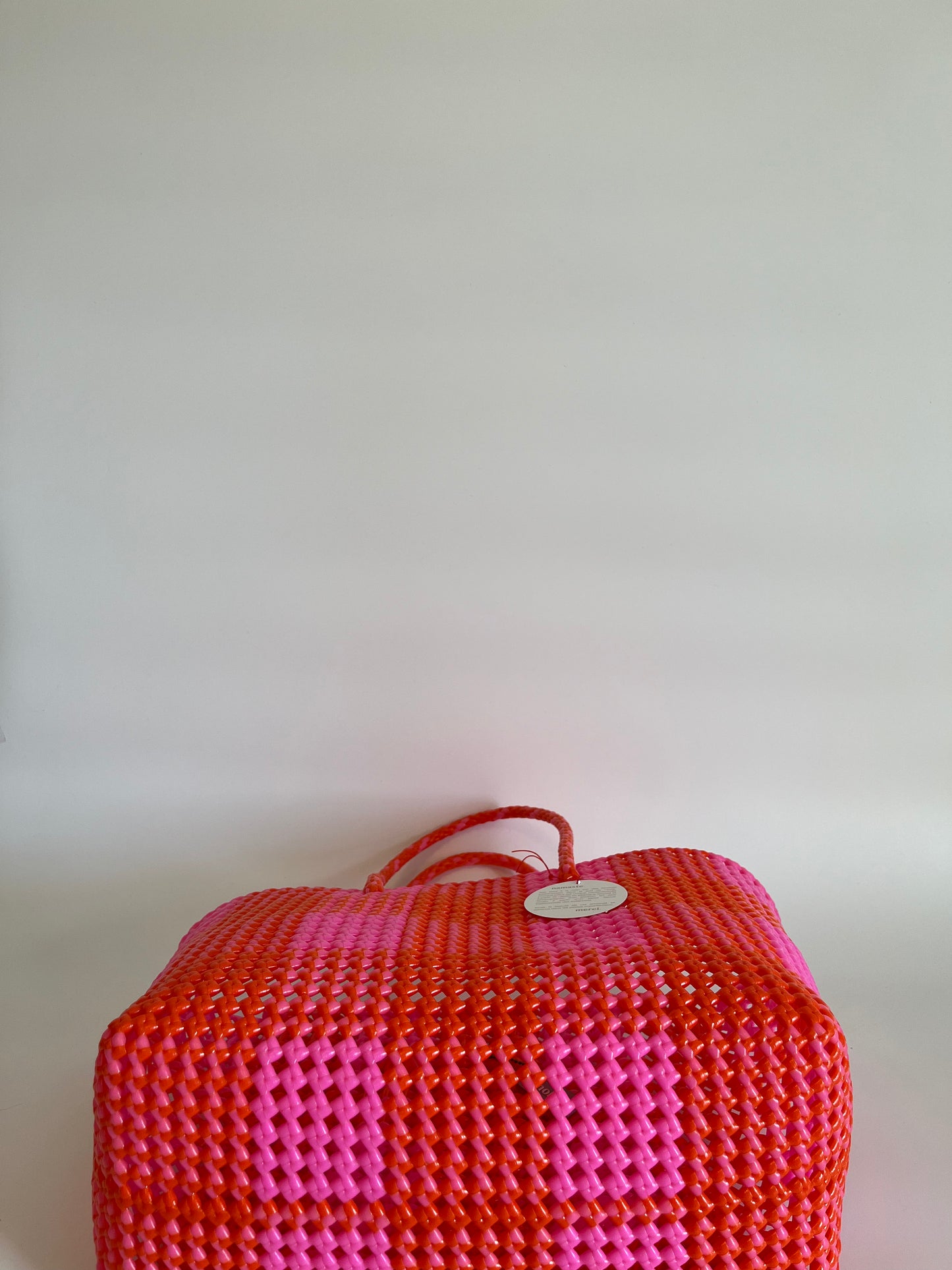 N°337L - SAC COLORÉ - GRAND - Rose clair & orange