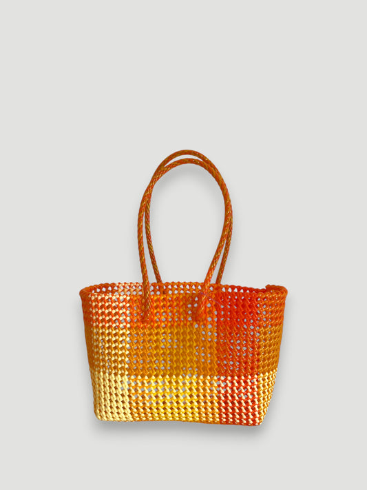 N°334M - SAC PANIER TRESSÉ MAIN - MOYEN - multicolors