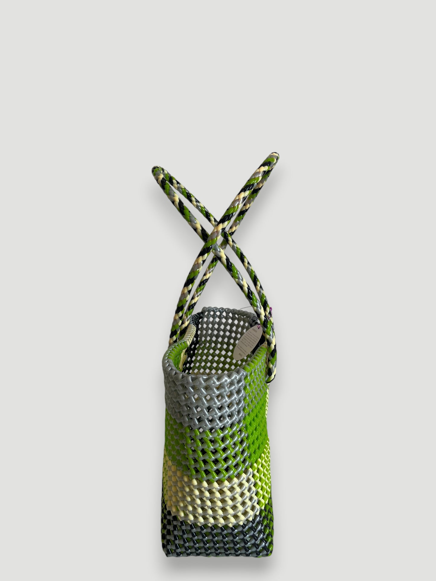 N°335M - SAC PANIER TRESSÉ MAIN - MOYEN - multicolors