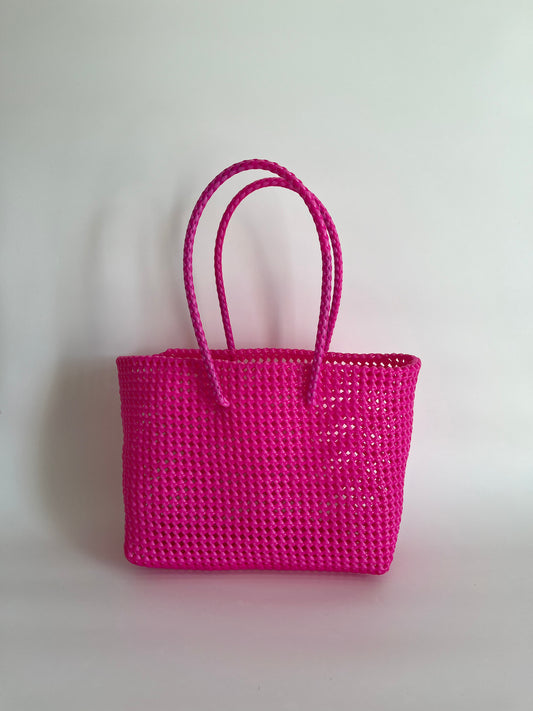 N°26L bis - SAC COLORÉ - GRAND - rose fluo & rose clair