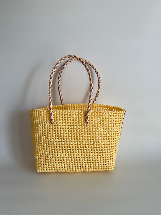 N°347L - SAC COLORÉ - GRAND - crème (avec touche de violet)