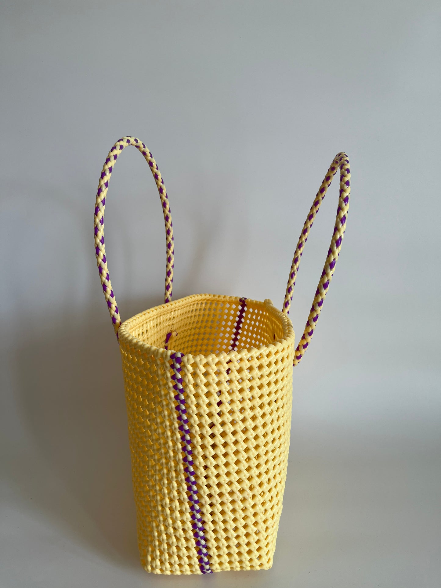 N°347L - SAC COLORÉ - GRAND - crème (avec touche de violet)