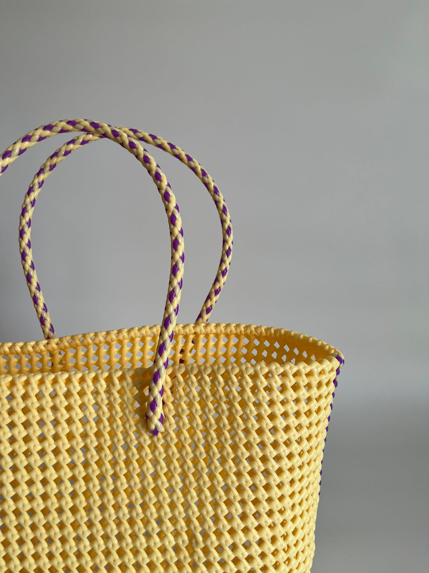 N°347L - SAC COLORÉ - GRAND - crème (avec touche de violet)