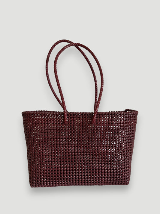 N°257XL - SAC PANIER TRESSÉ MAIN - MAXI - bordeaux