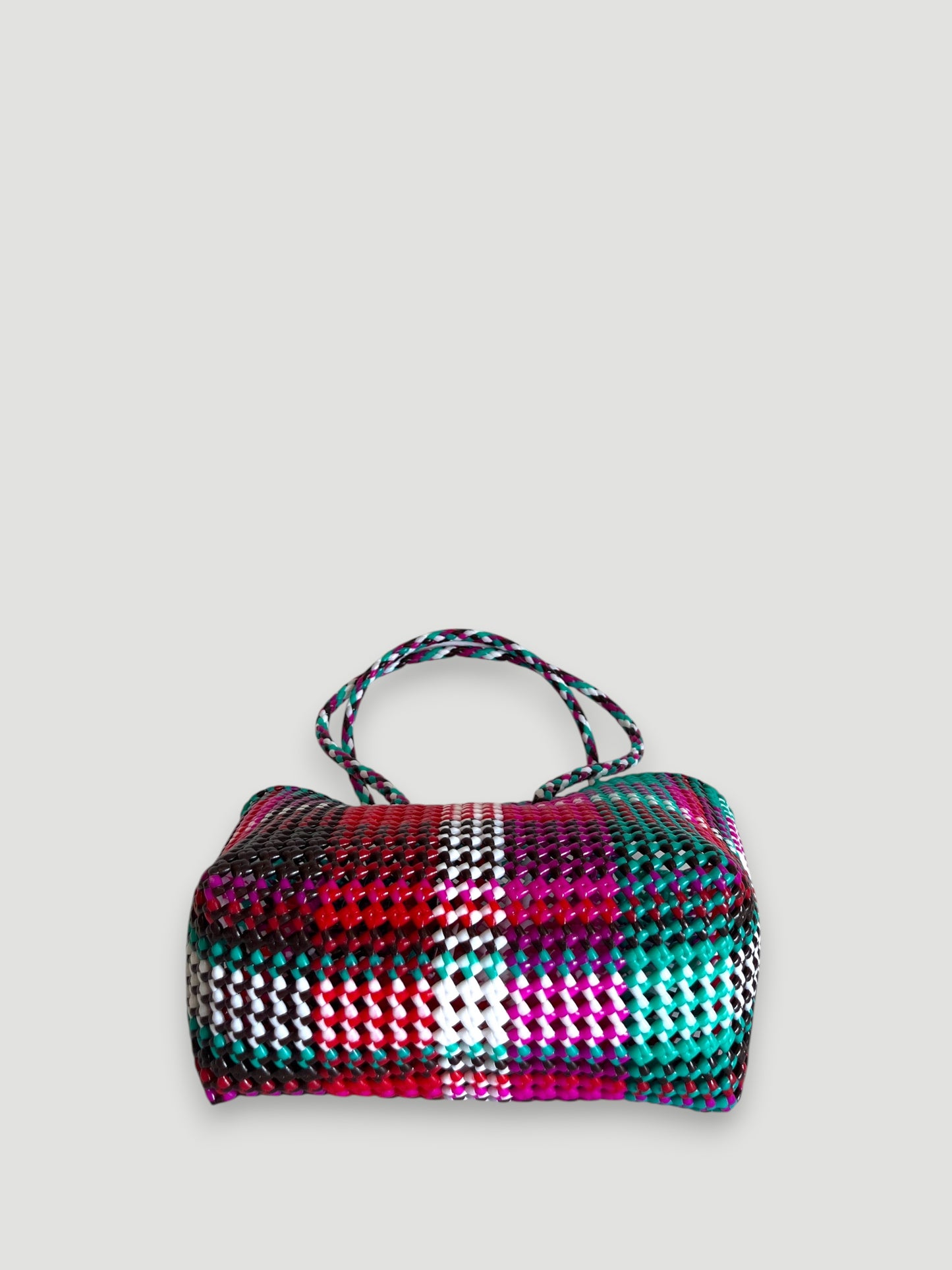 N°358M - SAC PANIER TRESSÉ MAIN - MOYEN - multicolors