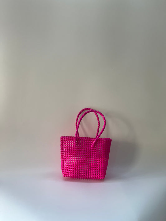N°98S - SAC COLORÉ - PETIT - rose foncé & rose fluo