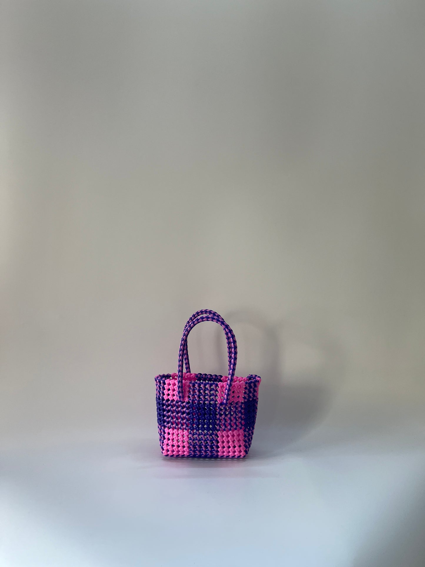 N°14XS - SAC COLORÉ - MINI - rose clair & violet foncé