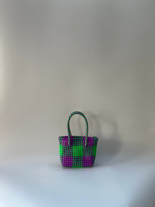 N°2XS - SAC IMPARFAIT - MINI - vert fluo & violet