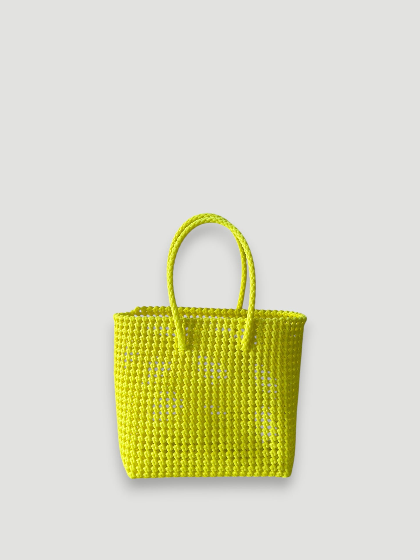 No. 40M - Hand-woven basket bag - medium - fluorescent yellow