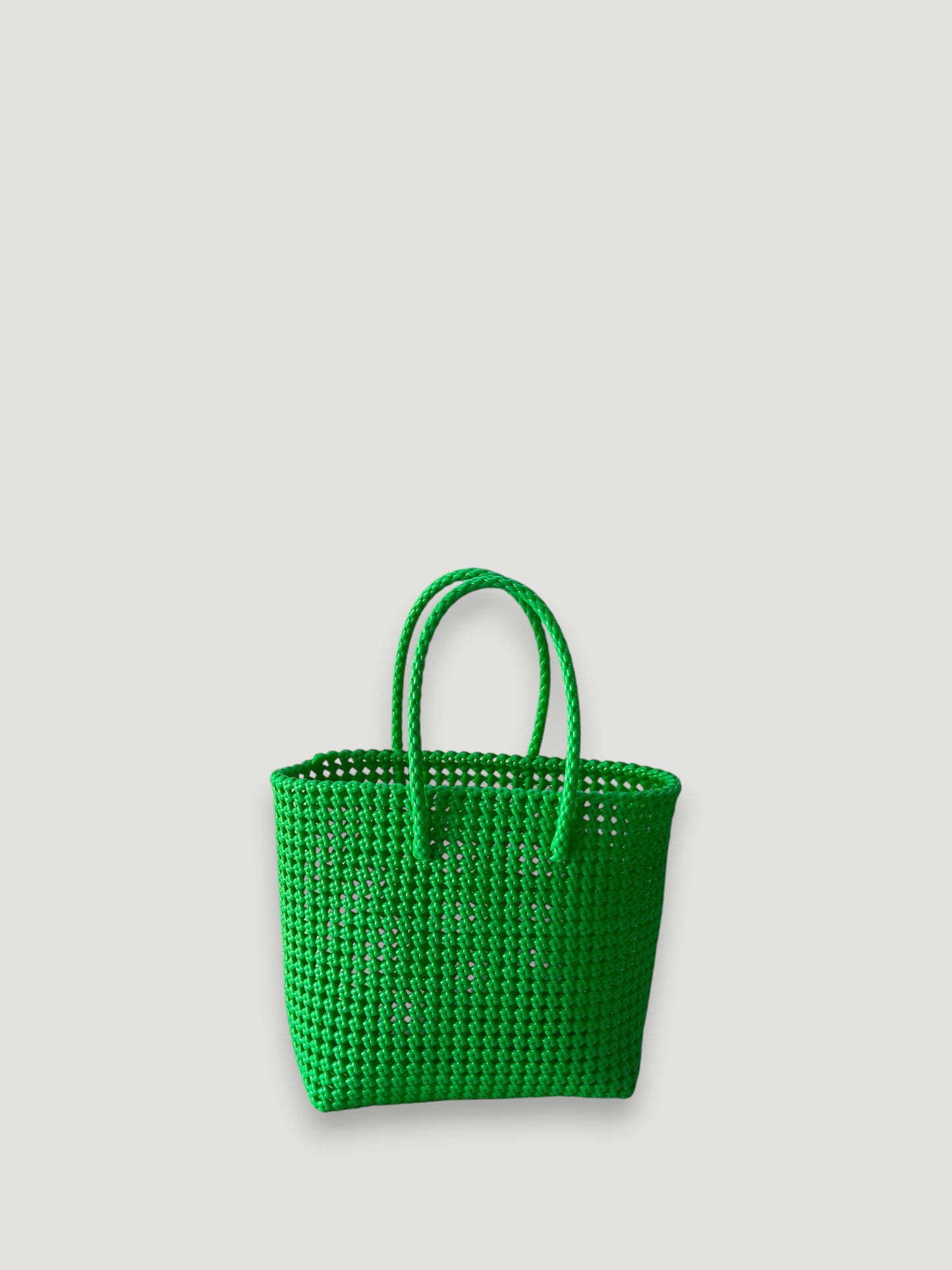 No. 41M - Hand-woven basket bag - medium - neon green
