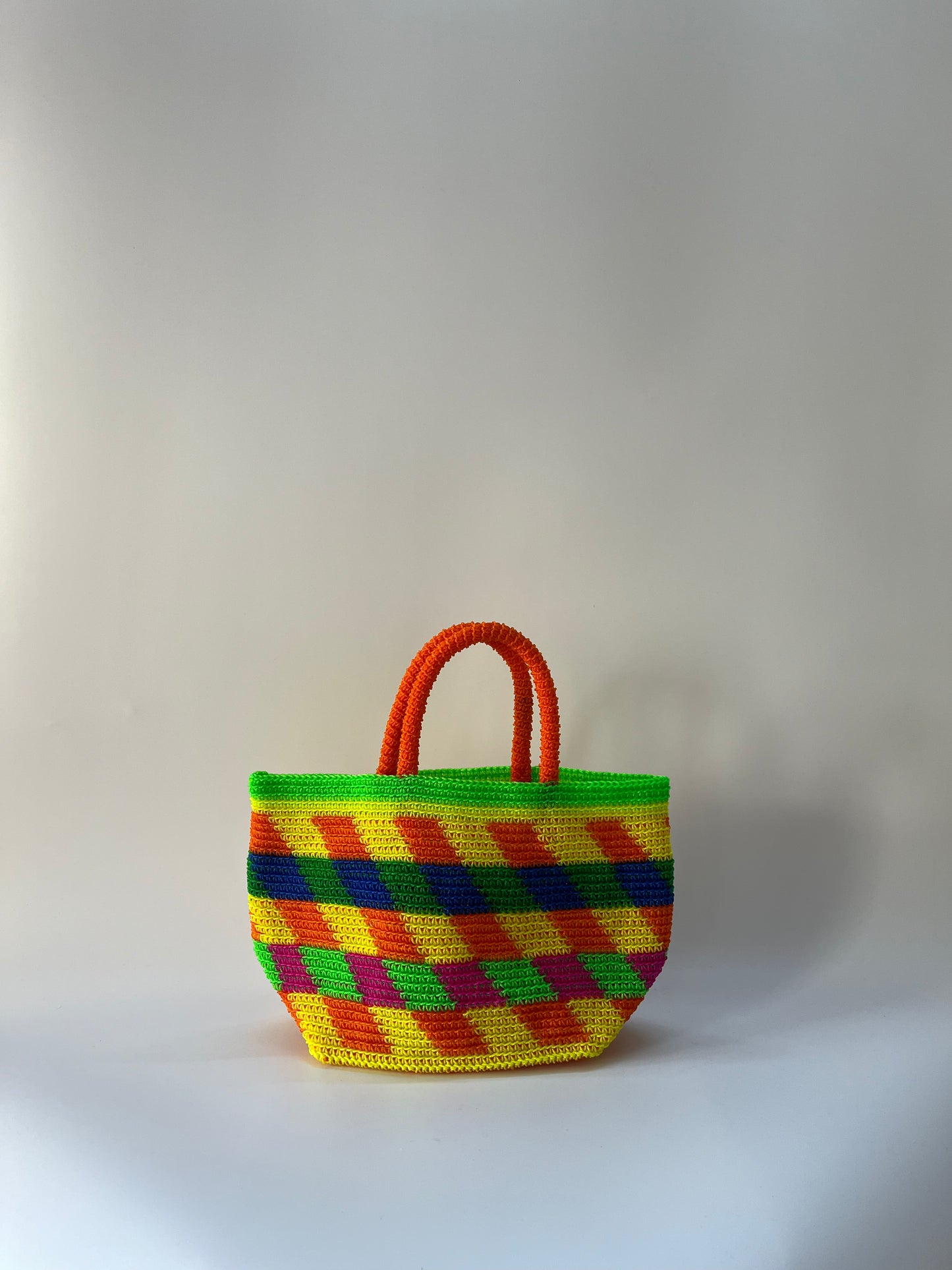 N°6SC - SAC CROCHET LOSANGE M - MOYEN - multicolors
