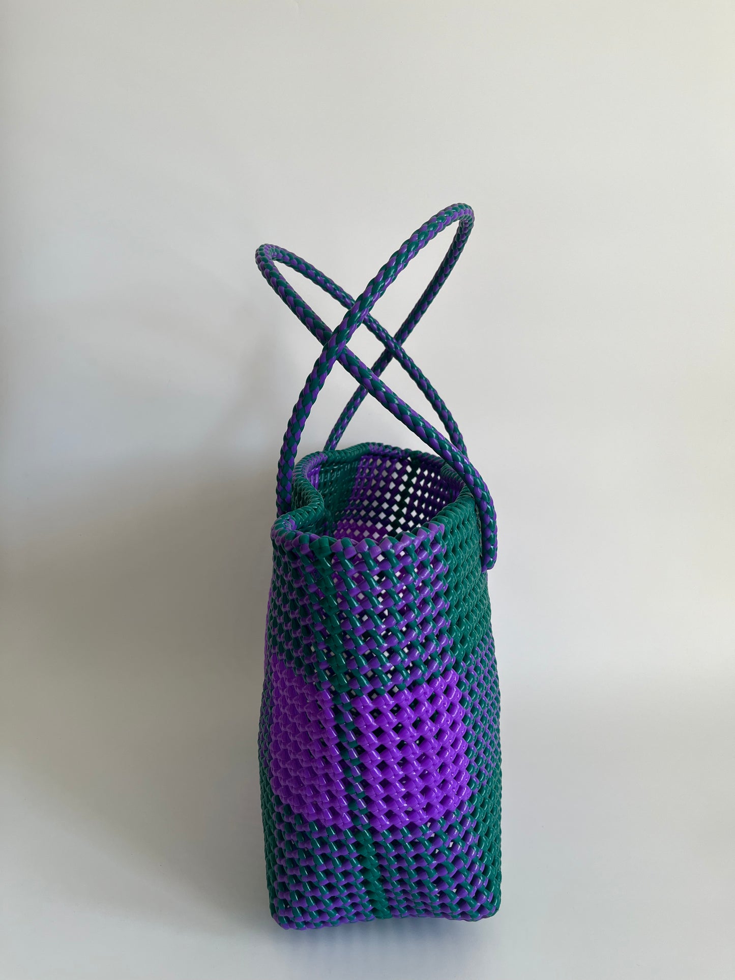 N°91L bis - SAC COLORÉ - GRAND - violet & vert foncé