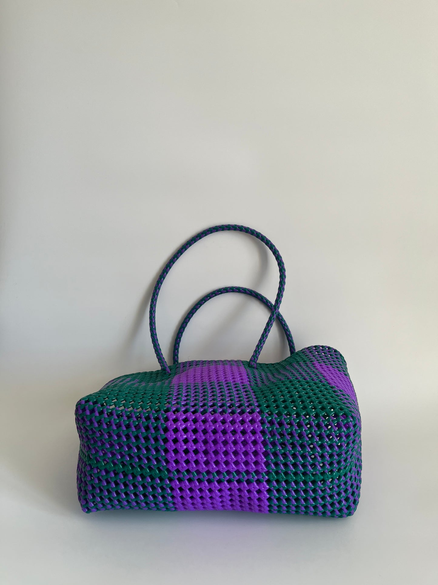 N°91L bis - SAC COLORÉ - GRAND - violet & vert foncé