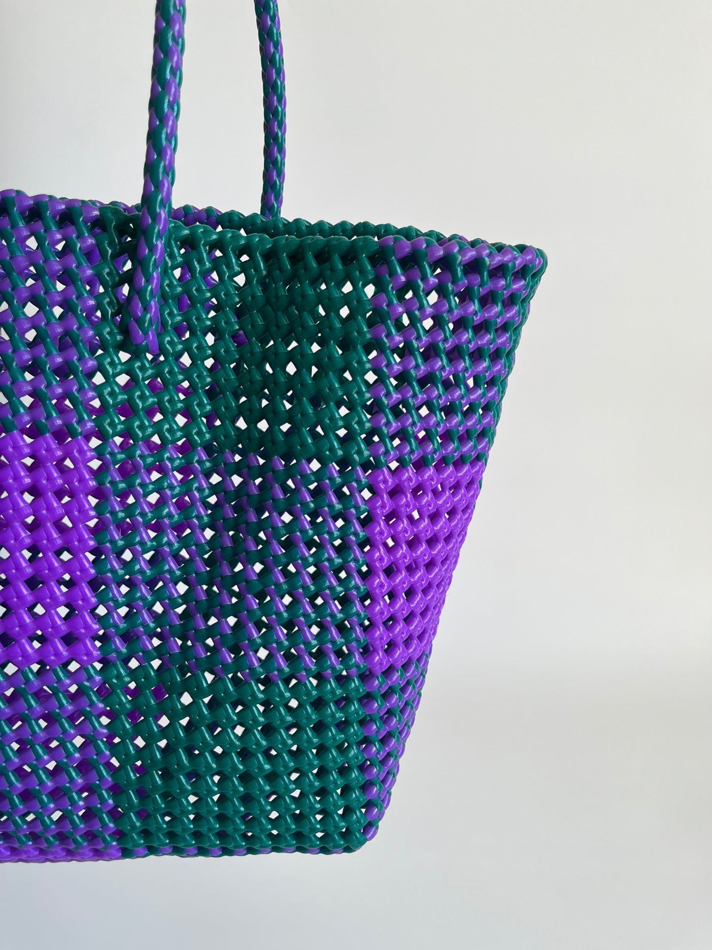 N°91L bis - SAC COLORÉ - GRAND - violet & vert foncé