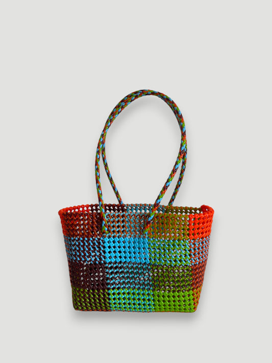 No. 374M - Hand-woven basket bag - medium - multicoloured