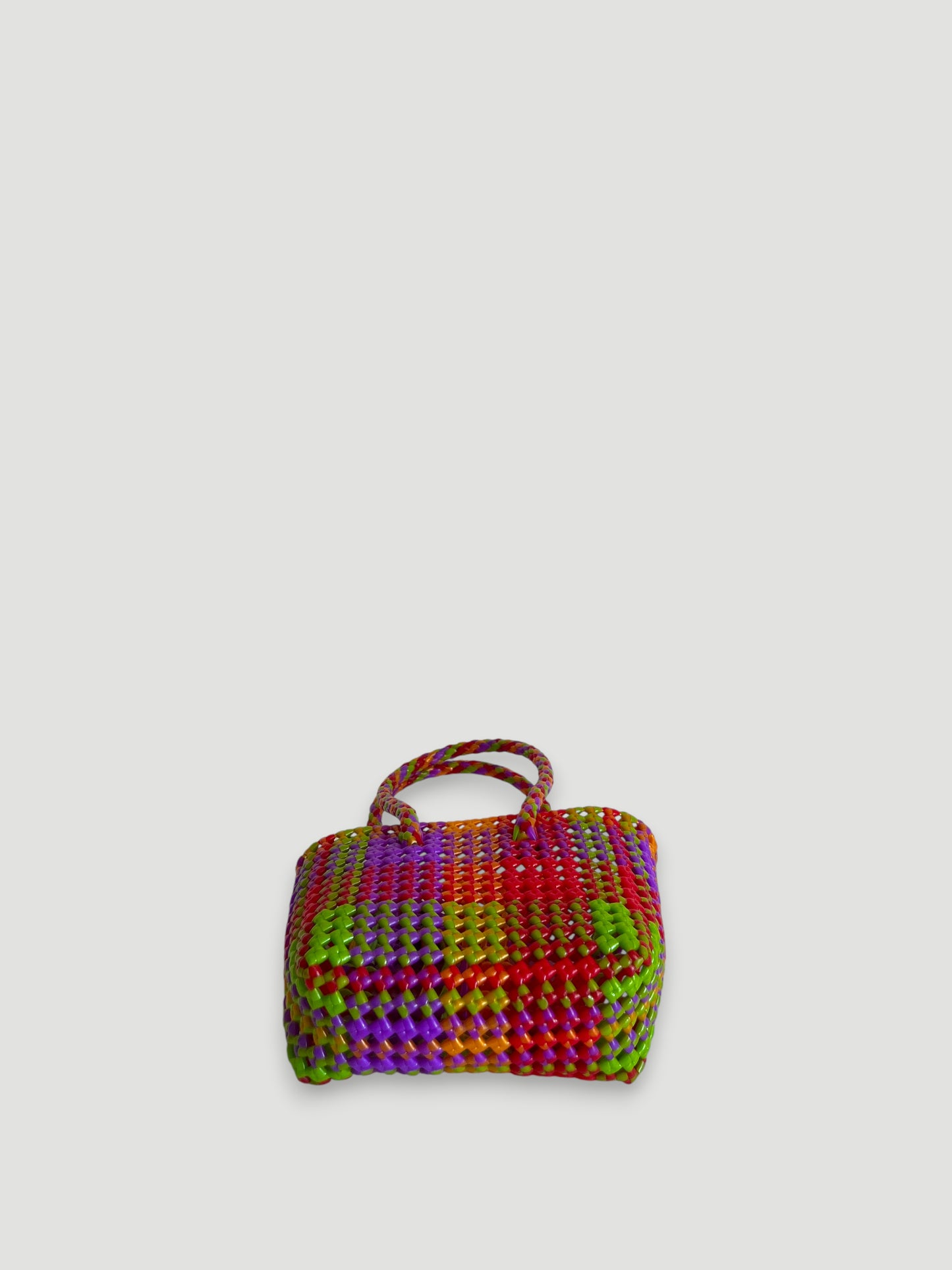 N°385XS - SAC PANIER TRESSÉ MAIN - MINI - multicolors