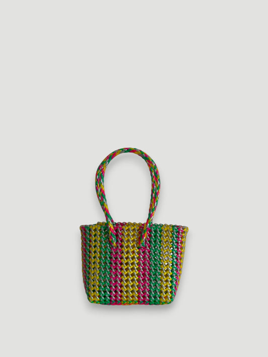 N°387XS - HAND-WOVEN BASKET BAG - MINI - multicolor