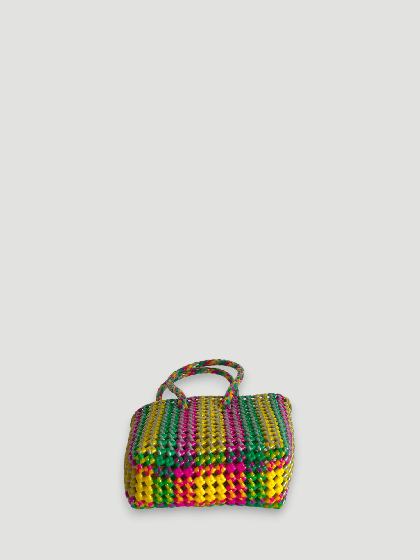 N°387XS - SAC PANIER TRESSÉ MAIN - MINI - multicolors